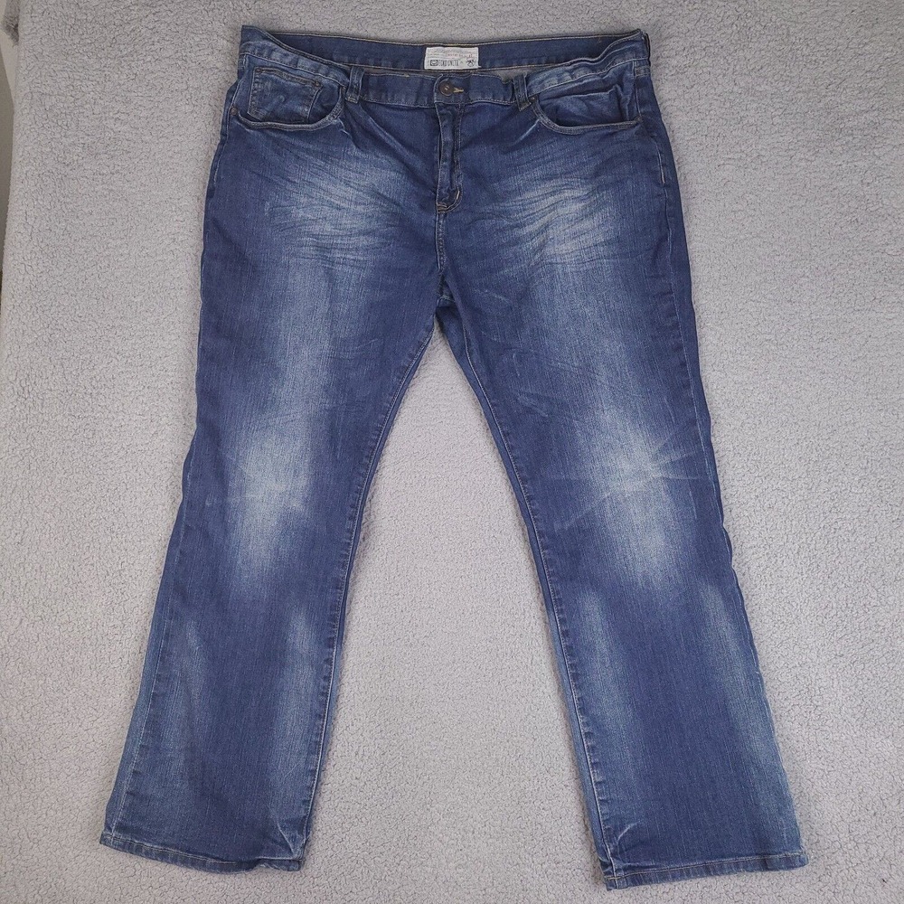 Ecko Unlimited Jeans Men’s 44x31 Blue Straight Fit Faded 714 Cotton Blend